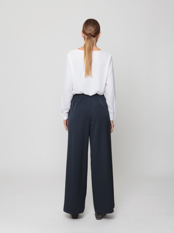 Wool-look trousers with pleats