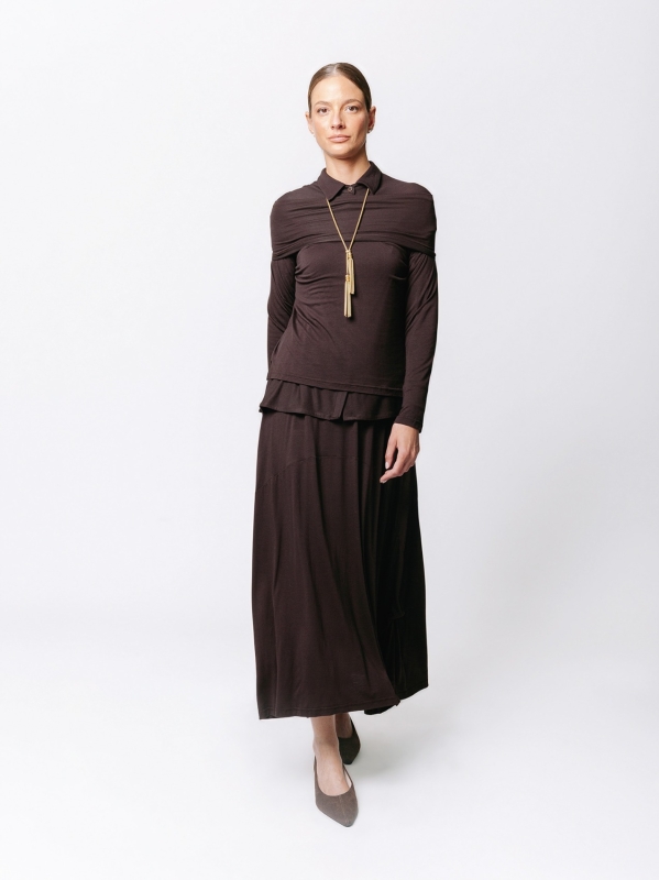 Soft Neck Sweater in Viscose Jersey