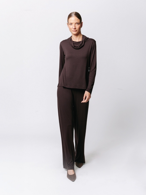Soft Neck Sweater in Viscose Jersey