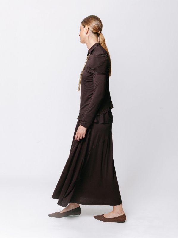 Soft Neck Sweater in Viscose Jersey