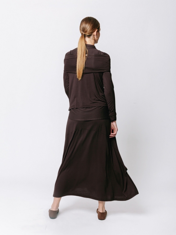 Soft Neck Sweater in Viscose Jersey
