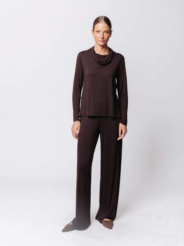 Soft Neck Sweater in Viscose Jersey