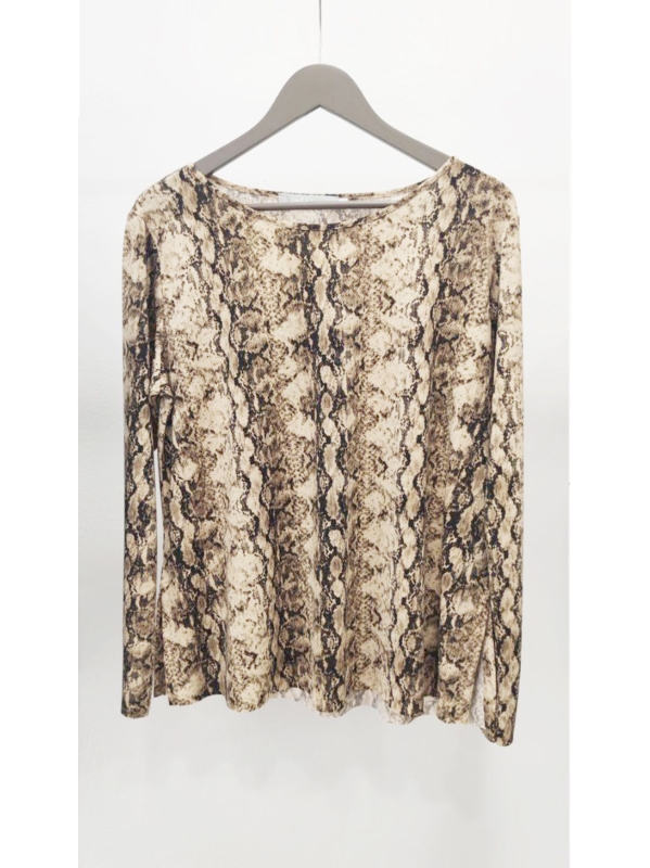 Boxy t-shirt stampa pitonata