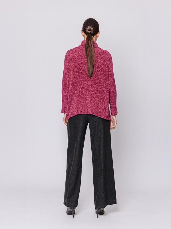 Maglia collo alto in ciniglia