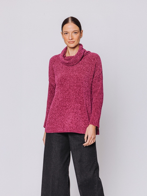 Maglia collo alto in ciniglia