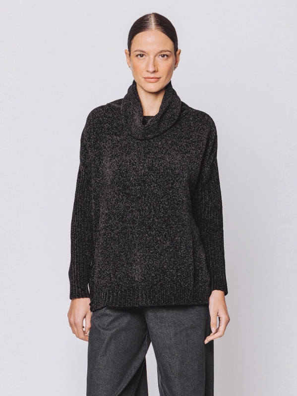 Maglia collo alto in ciniglia