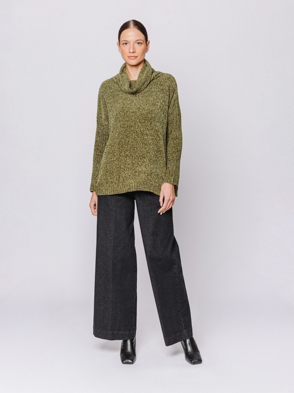 Maglia collo alto in ciniglia