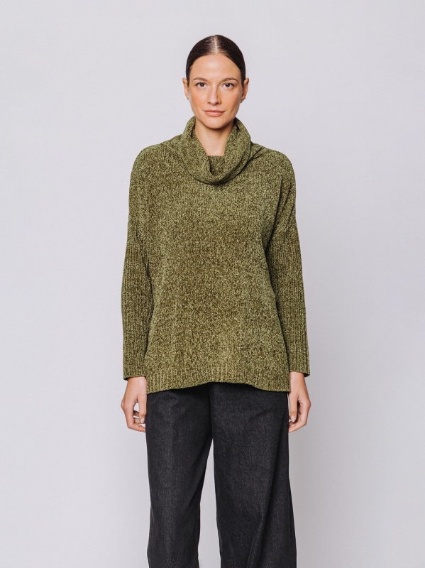 Maglia collo alto in ciniglia