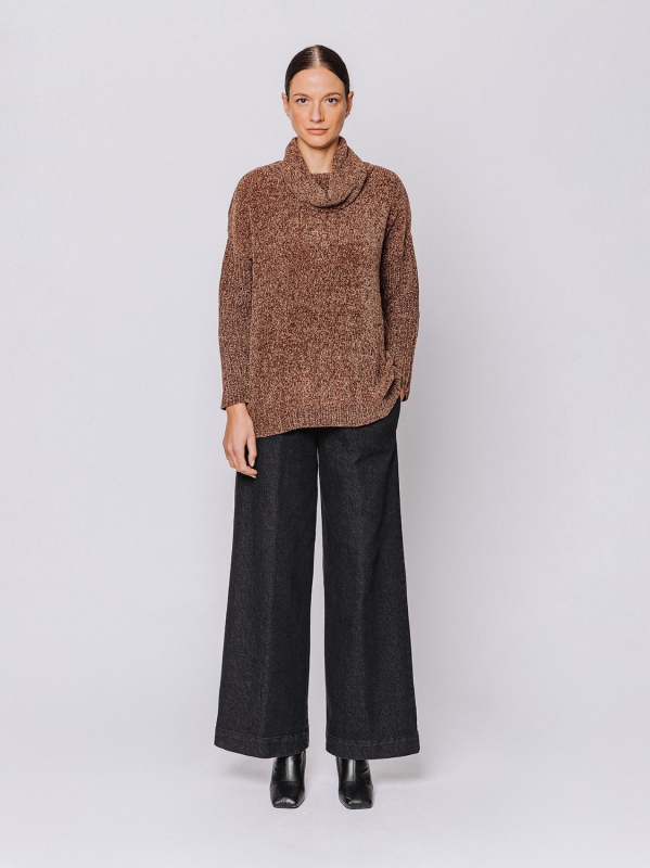 Maglia collo alto in ciniglia