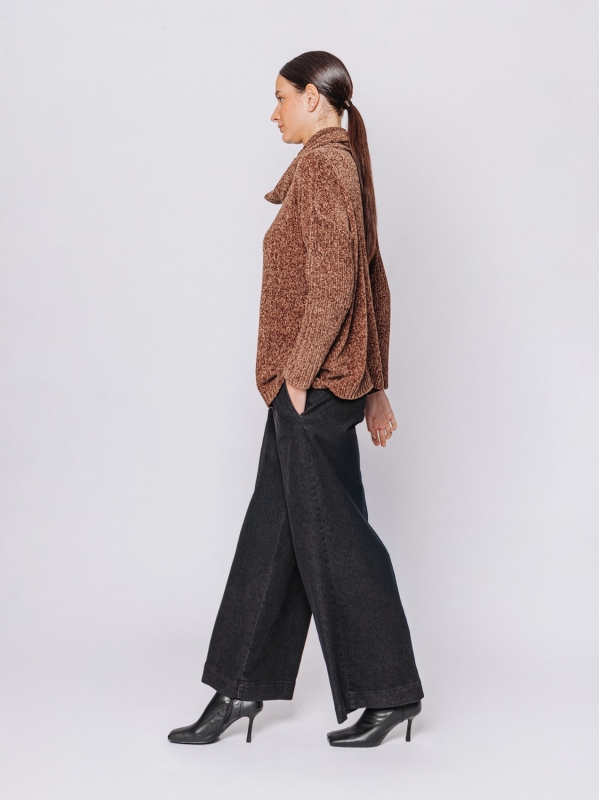 Maglia collo alto in ciniglia