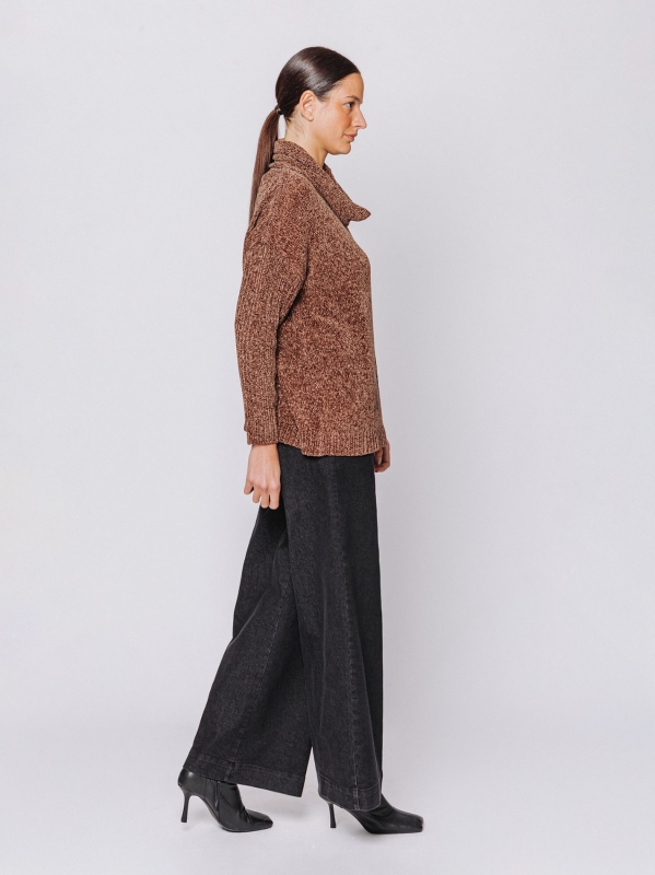 Maglia collo alto in ciniglia