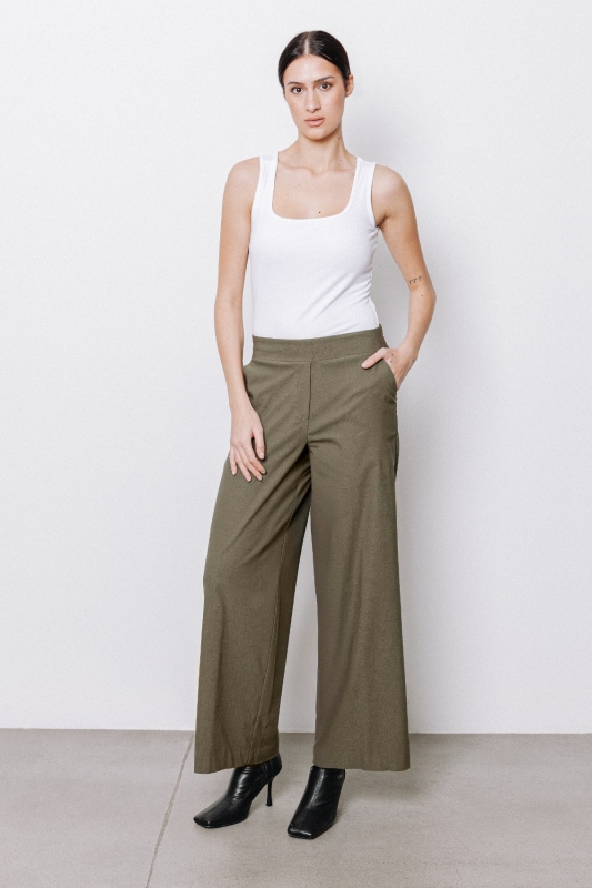 Pantaloni ampio texture micro ottoman