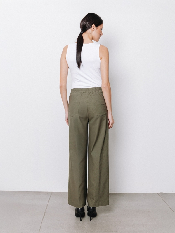 Pantaloni ampio texture micro ottoman