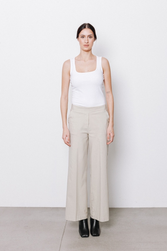 Pantaloni ampio texture micro ottoman