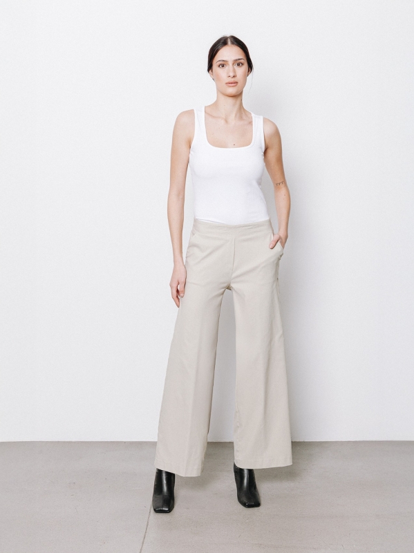 Pantaloni ampio texture micro ottoman