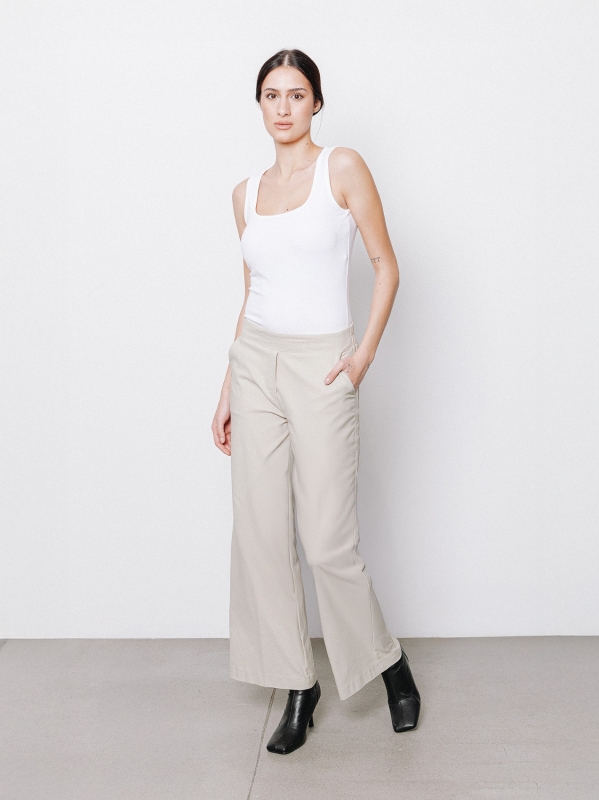 Pantaloni ampio texture micro ottoman