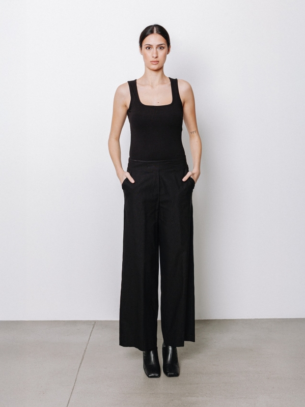 Pantaloni ampio texture micro ottoman