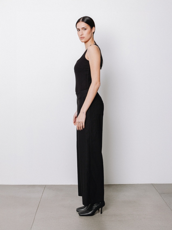 Pantaloni ampio texture micro ottoman