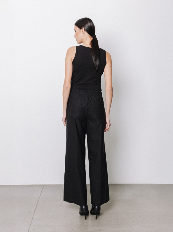 Pantaloni ampio texture micro ottoman