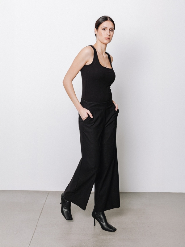 Pantaloni ampio texture micro ottoman