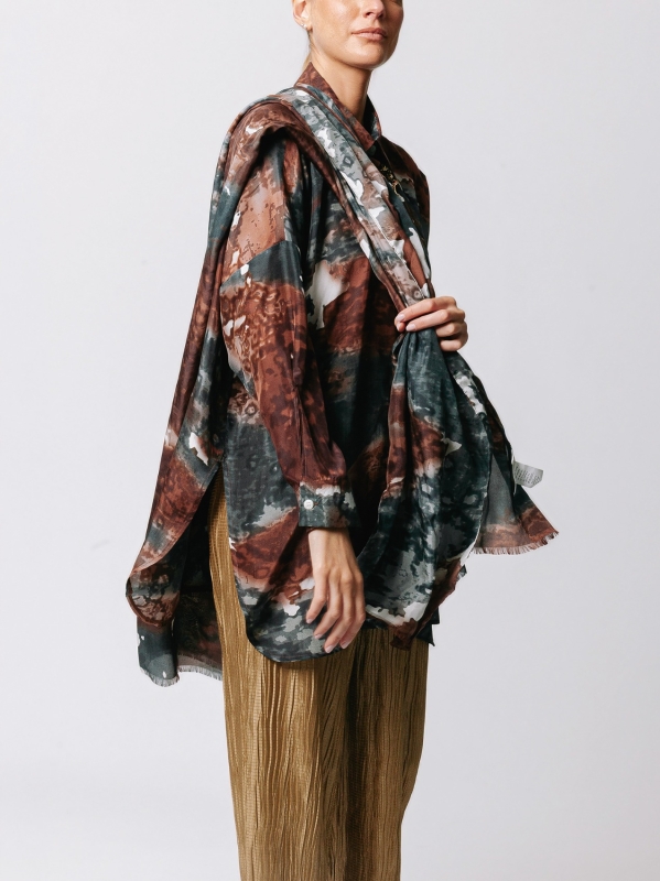 100% silk scarf “Terra & Materia”
