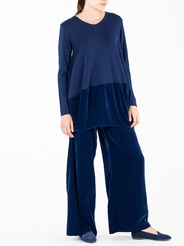 Maglia con inserto in velluto