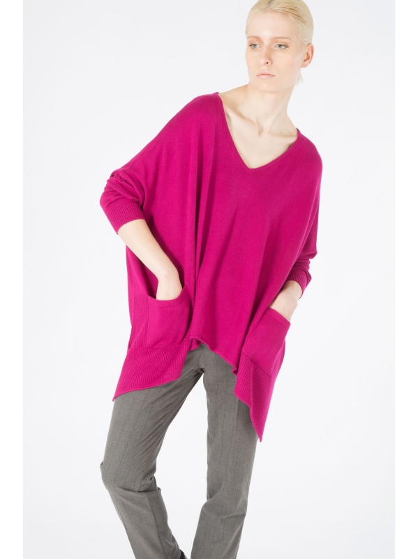 Maxi maglia con dettaglio coste