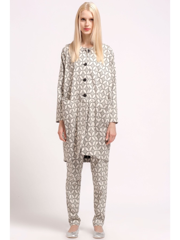 Giacca lunga con stampa optical