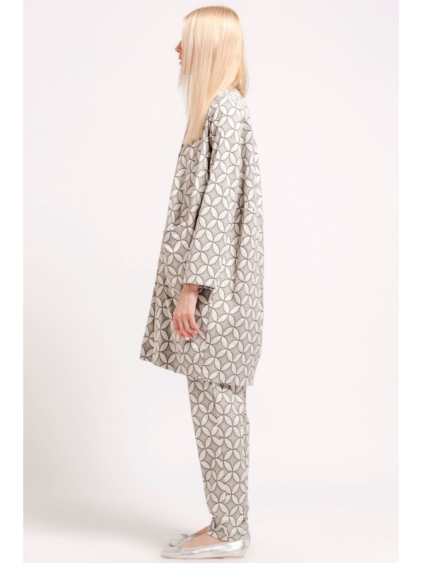 Giacca lunga con stampa optical