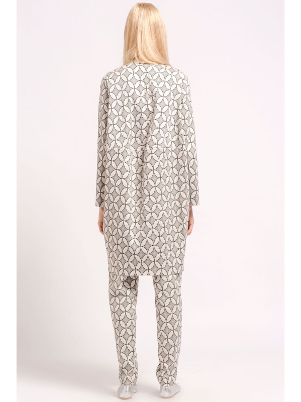 Giacca lunga con stampa optical
