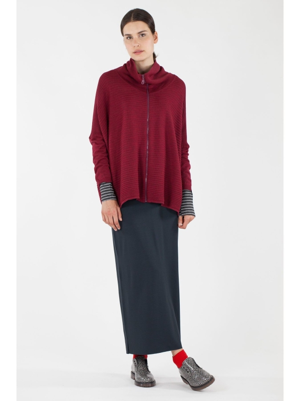 Cardigan collo alto con zip