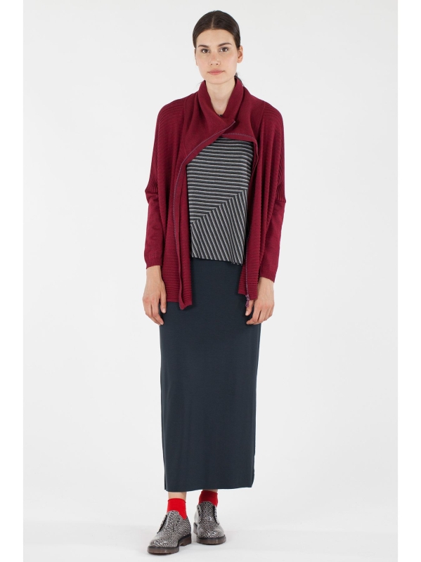 Cardigan collo alto con zip
