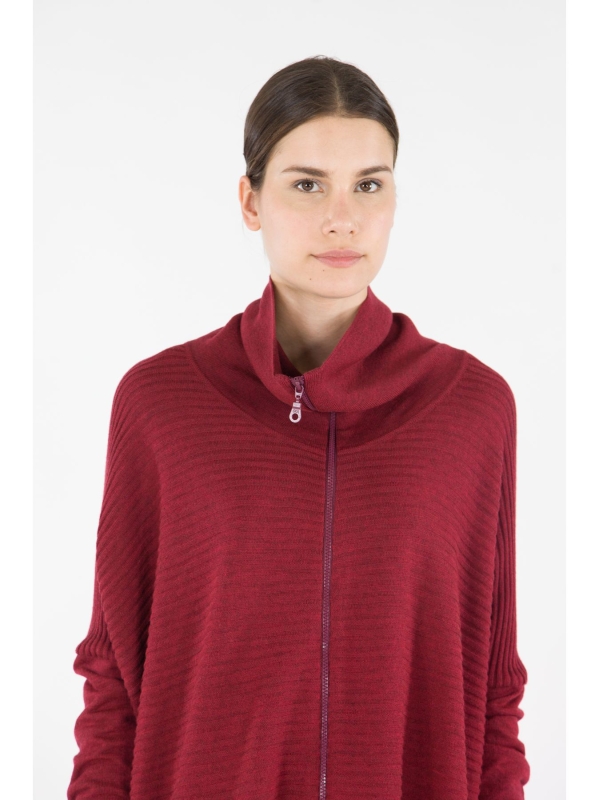 Cardigan collo alto con zip
