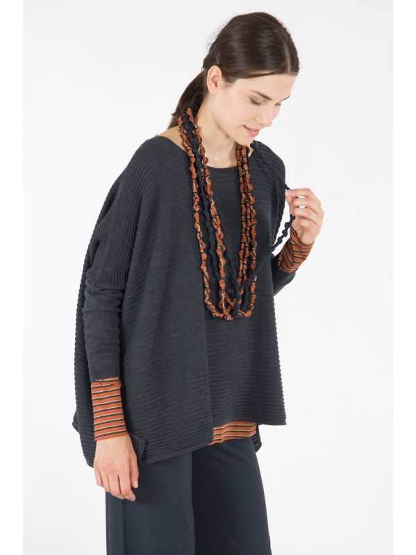 Maxi maglia scatola con spacchetti