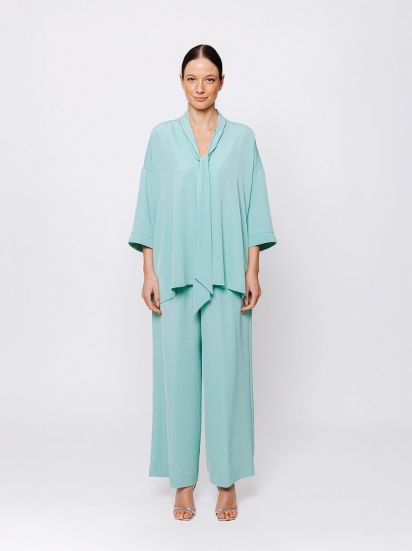 Camicia fluida con scollo a V in cady Twelve Months Martino Midali