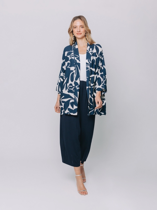 BLUE FOLIAGE Kimono Jacket