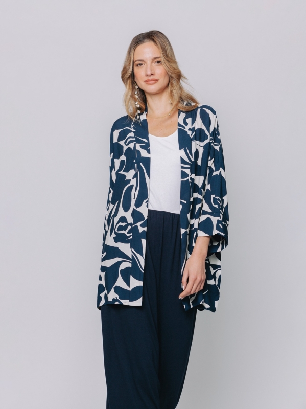 BLUE FOLIAGE Kimono Jacket
