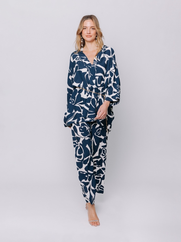 BLUE FOLIAGE Kimono Jacket