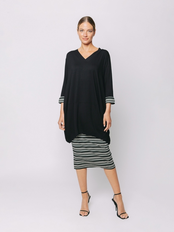 Maxi t-shirt dettagli rigati