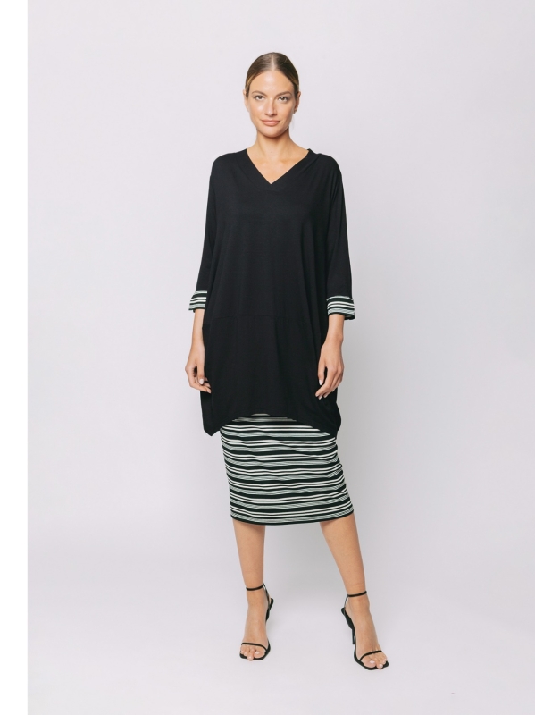 Maxi t-shirt dettagli rigati