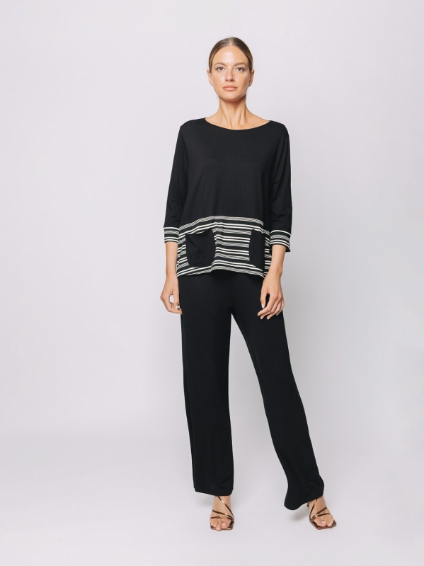 Boxy t-shirt con dettagli rigati