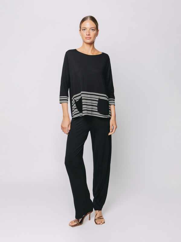 Boxy t-shirt con dettagli rigati