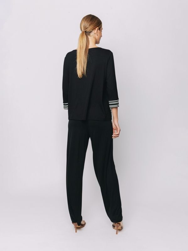 Boxy t-shirt con dettagli rigati