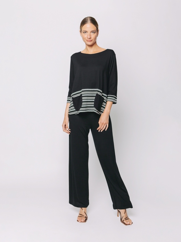 Boxy t-shirt con dettagli rigati