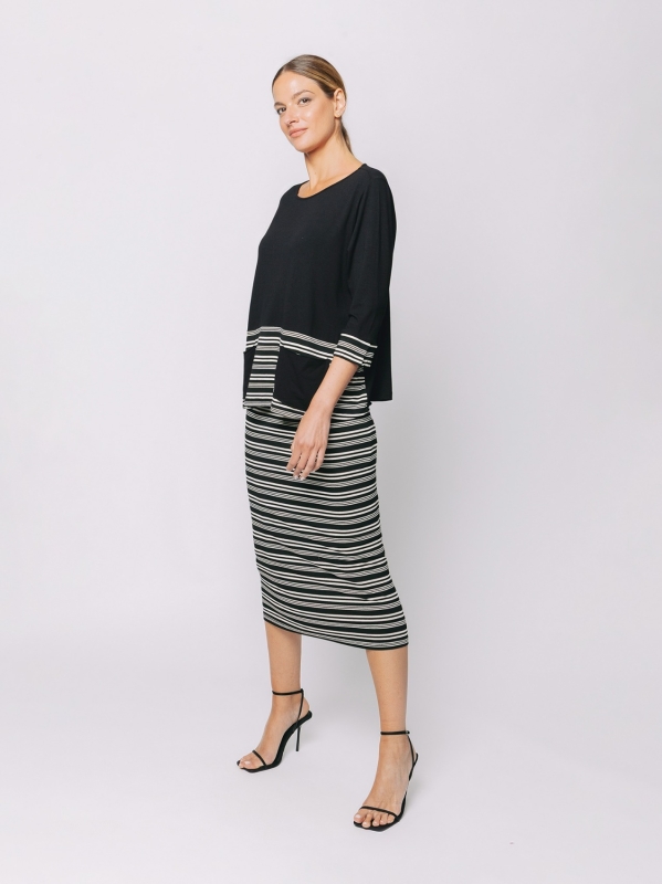 Boxy t-shirt con dettagli rigati