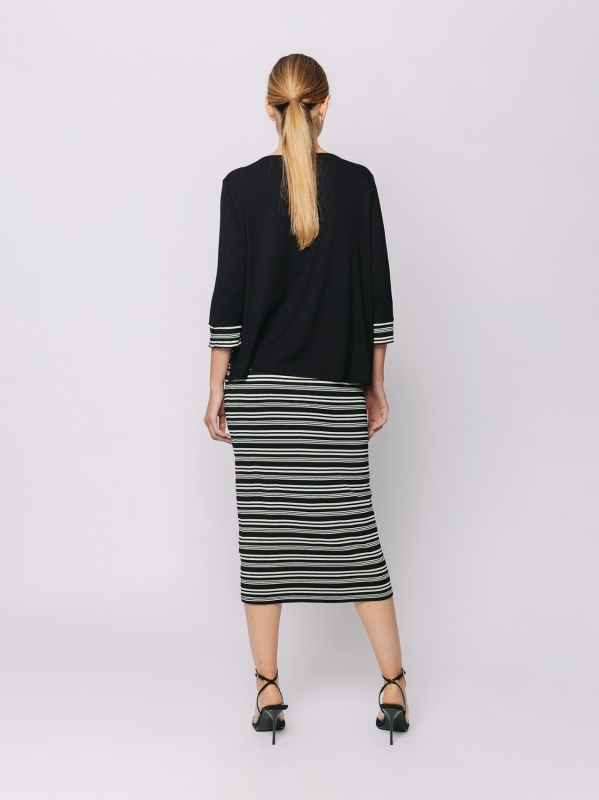 Boxy t-shirt con dettagli rigati