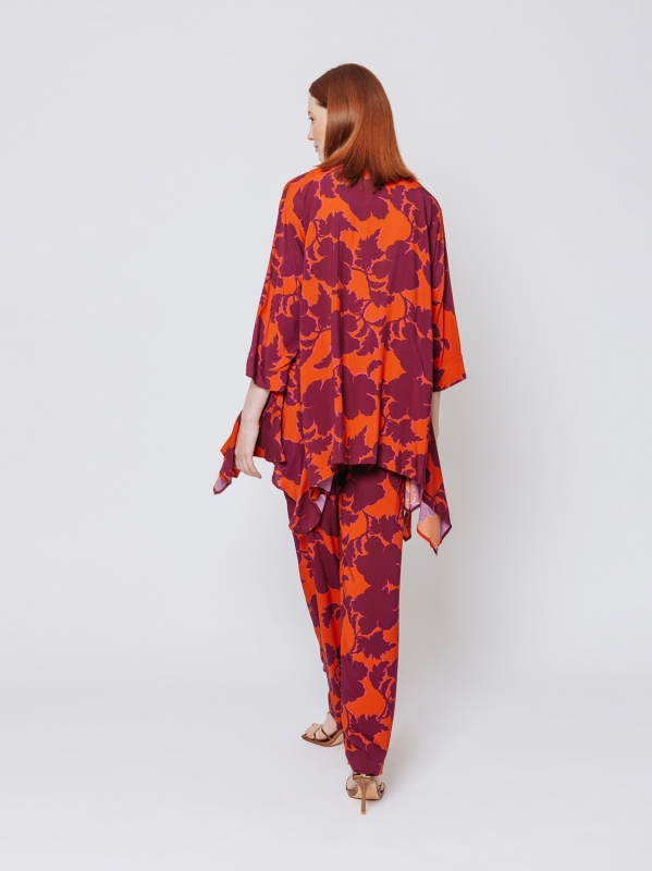Maxi camicia stampa Fluo Ramage