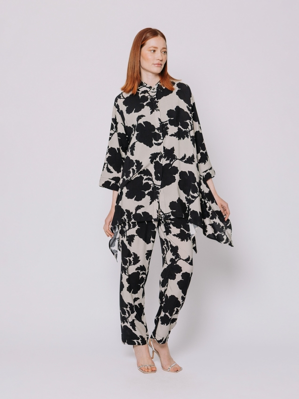Maxi camicia stampa Grey Ramage