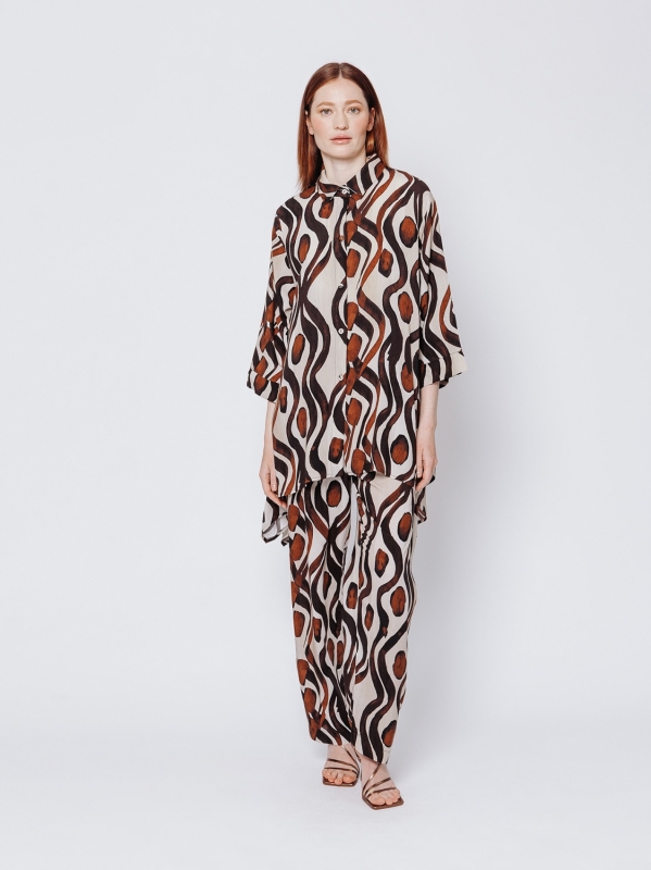 Maxi camicia stampa ETNICA