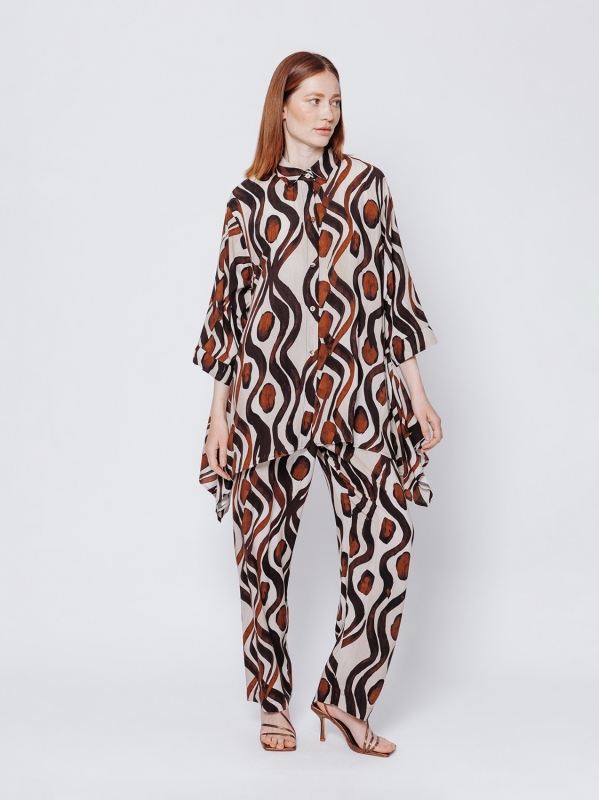 Maxi camicia stampa ETNICA